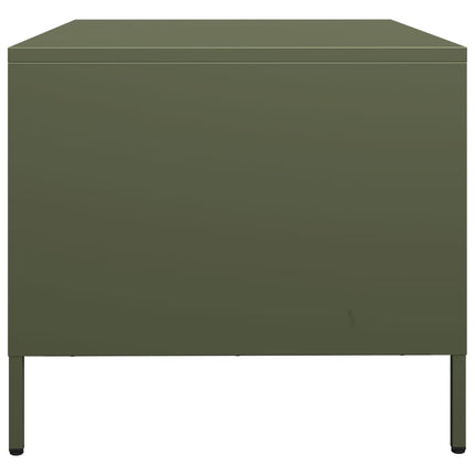 Tv-bänk olivgrön 68x50x43,5 cm kallvalsat stål