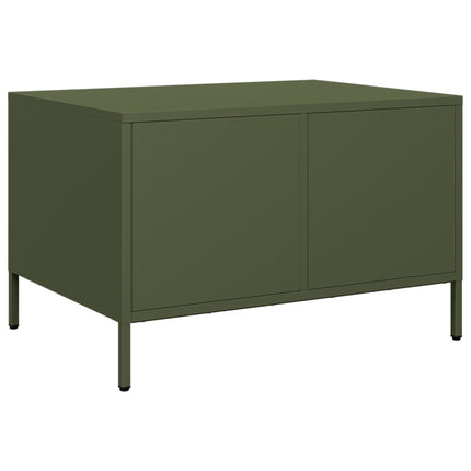 Tv-bänk olivgrön 68x50x43,5 cm kallvalsat stål