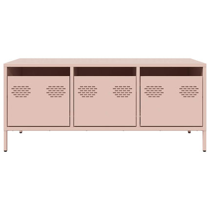 Soffbord rosa 101,5x50x43,5 cm kallvalsat stål
