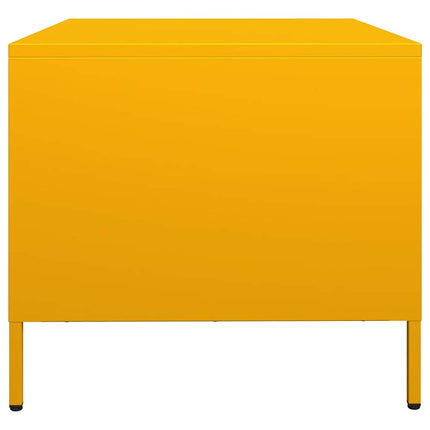 Soffbord senapsgul 101,5x50x43,5 cm kallvalsat stål