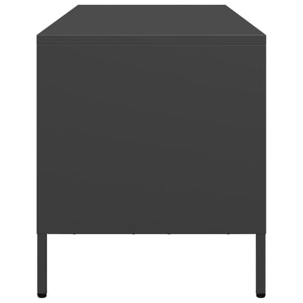 Tv-bänk svart 101,5x39x43,5 cm kallvalsat stål