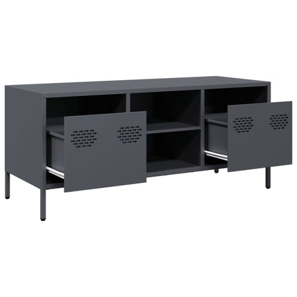 Tv-bänk antracit 101,5x39x43,5 cm kallvalsat stål