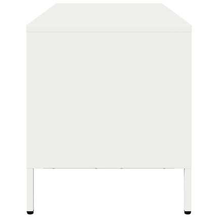 Tv-bänk vit 101,5x39x43,5 cm kallvalsat stål
