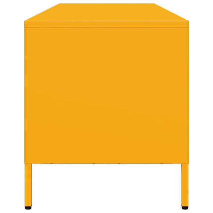Tv-bänk senapsgul 135x39x43,5 cm kallvalsat stål