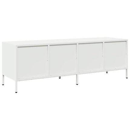 Tv-bänk vit 135x39x43,5 cm kallvalsat stål