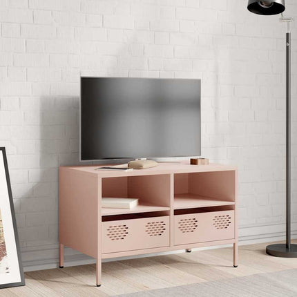 Tv-bänk rosa 68x39x43,5 cm kallvalsat stål