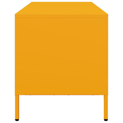 Tv-bänk senapsgul 68x39x43,5 cm kallvalsat stål