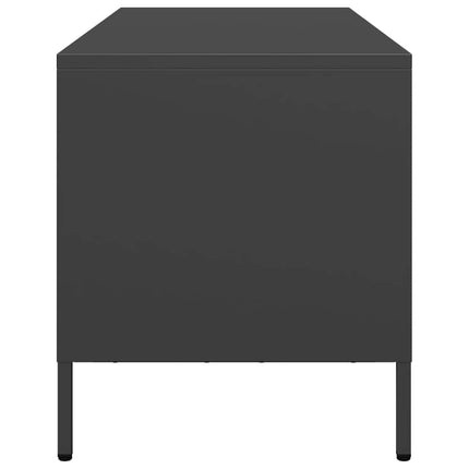 Tv-bänk svart 101,5x39x43,5 cm kallvalsat stål