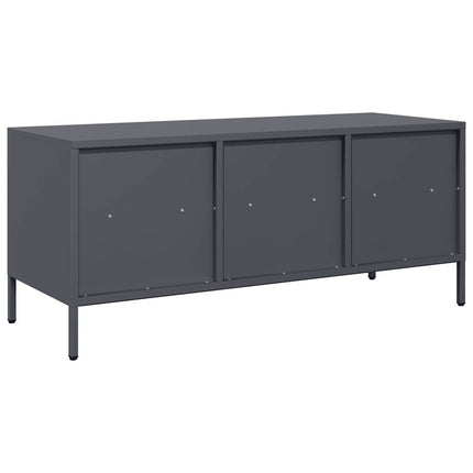 Tv-bänk antracit 101,5x39x43,5 cm kallvalsat stål