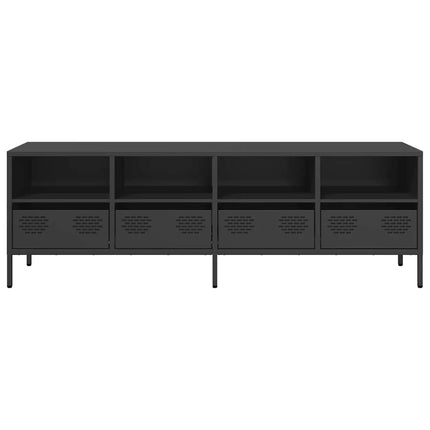 Tv-bänk svart 135x39x43,5 cm kallvalsat stål