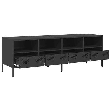 Tv-bänk svart 135x39x43,5 cm kallvalsat stål