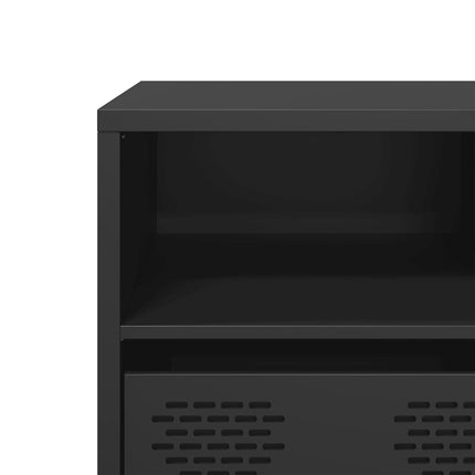 Tv-bänk svart 135x39x43,5 cm kallvalsat stål