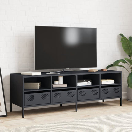 Tv-bänk antracit 135x39x43,5 cm kallvalsat stål