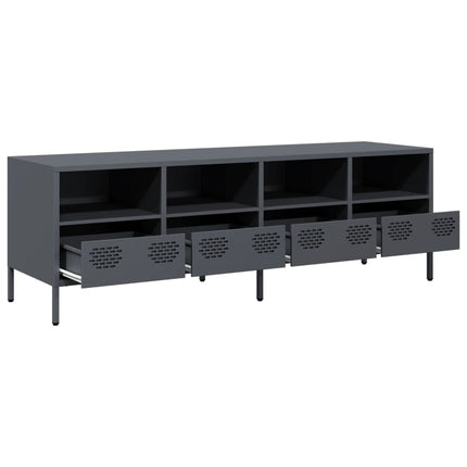 Tv-bänk antracit 135x39x43,5 cm kallvalsat stål