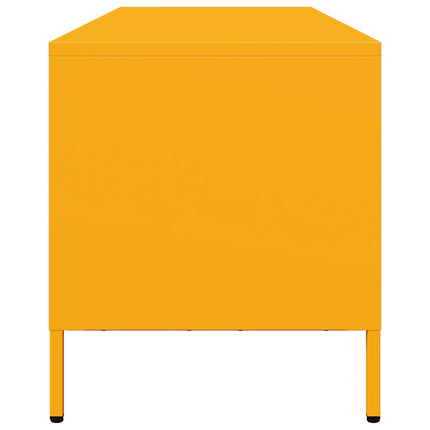 Tv-bänk senapsgul 135x39x43,5 cm kallvalsat stål
