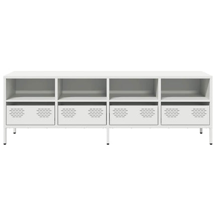 Tv-bänk vit 135x39x43,5 cm kallvalsat stål