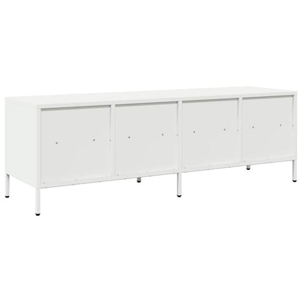 Tv-bänk vit 135x39x43,5 cm kallvalsat stål