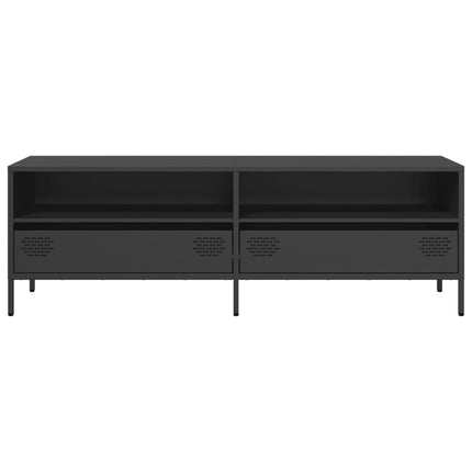 Tv-bänk svart 135x39x43,5 cm kallvalsat stål