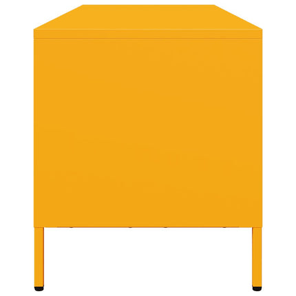Tv-bänk senapsgul 135x39x43,5 cm kallvalsat stål