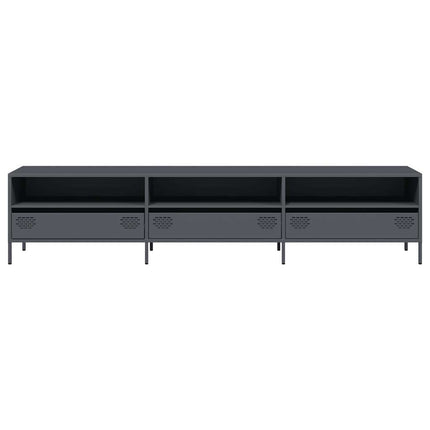 Tv-bänk antracit 202x39x43,5 cm kallvalsat stål