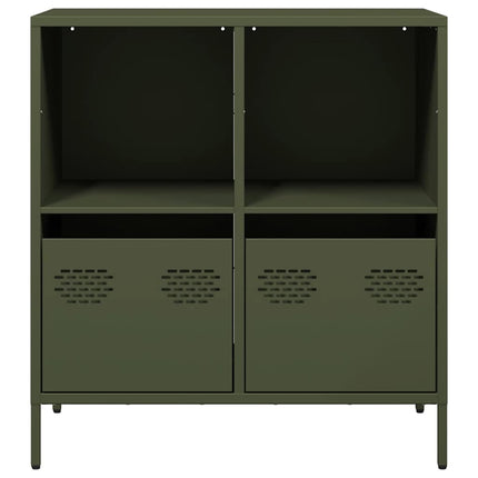 Skänk olivgrön 68x39x73,5 cm kallvalsat stål