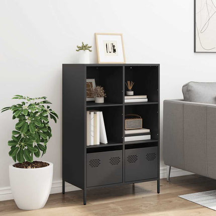 Högskåp svart 68x39x103,5 cm stål