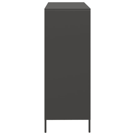 Högskåp svart 101,5x39x103,5 cm stål