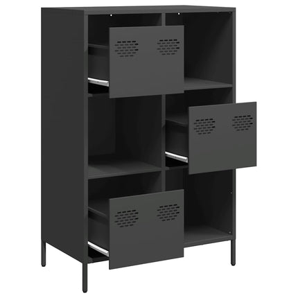 Högskåp svart 68x39x103,5 cm stål