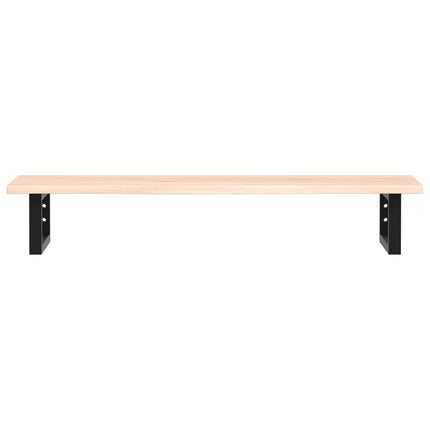 Väggmonterad handfatshylla stål och massiv ek