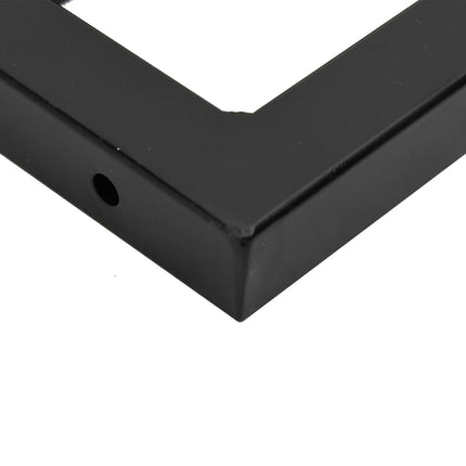 Väggmonterad handfatshylla stål och massivt akaciaträ