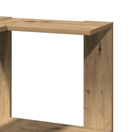 Bokhylla hörn 5 hyllplan ek 50x50x179 cm konstruerat trä