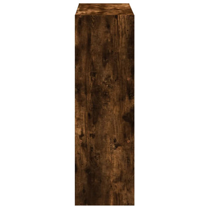 Bokhylla rökfärgad ek 102x32x102 cm konstruerat trä