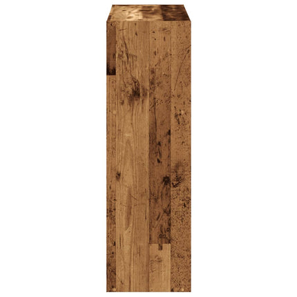 Bokhylla åldrat trä 102x32x102 cm konstruerat trä