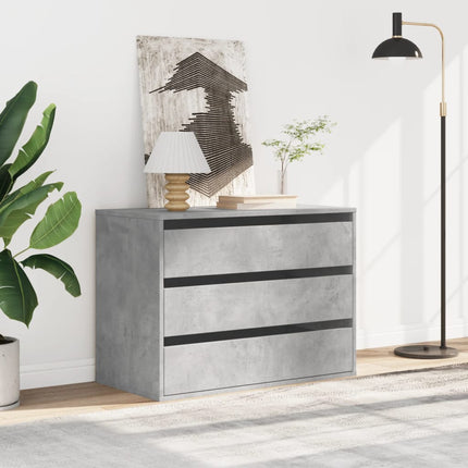 Byrå betonggrå 80x41x58 cm konstruerat trä