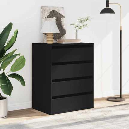Byrå svart 60x41x76 cm konstruerat trä