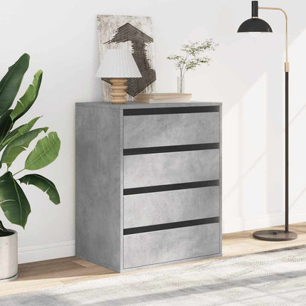 Byrå betonggrå 60x41x76 cm konstruerat trä