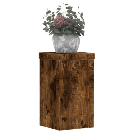 Växtställ 2 st rökfärgad ek 10x10x18 cm konstruerat trä