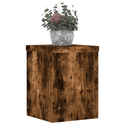 Växtställ 2 st rökfärgad ek 15x15x20 cm konstruerat trä