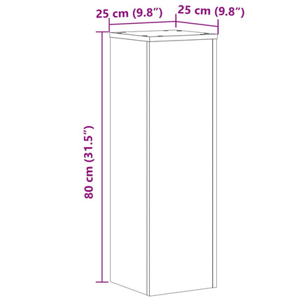 Växtställ 2 st vit 25x25x80 cm konstruerat trä