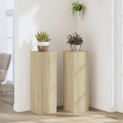 Växtställ 2 st sonoma ek 25x25x80 cm konstruerat trä