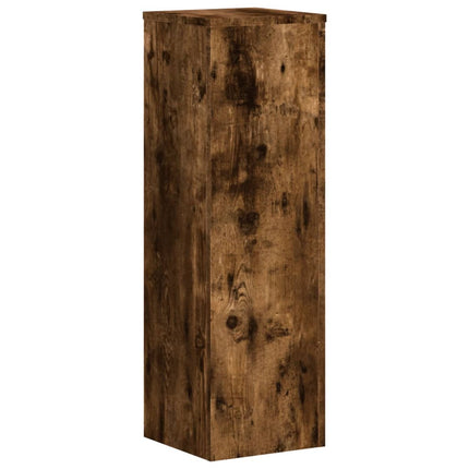 Växtställ 2 st rökfärgad ek 25x25x80 cm konstruerat trä