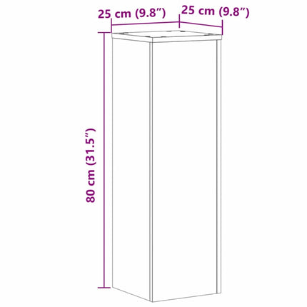 Växtställ 2 st ek 25x25x80 cm konstruerat trä