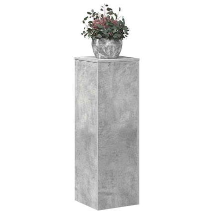 Växtställ betonggrå 33x33x100 cm konstruerat trä