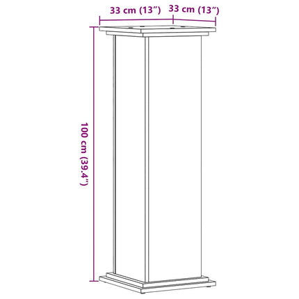 Växtställ vit 33x33x100 cm konstruerat trä
