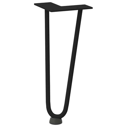 Hårnålsben för soffbord 4 st svarta 30 cm massivt stål