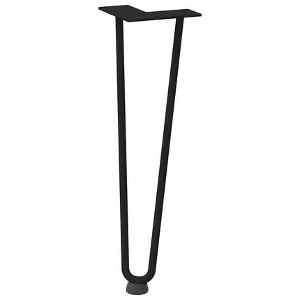 Hårnålsben för soffbord 4 st svarta 42 cm massivt stål