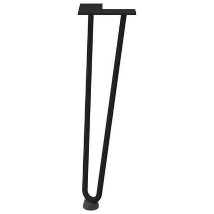 Hårnålsben för soffbord 4 st svarta 42 cm massivt stål