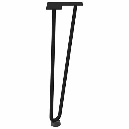 Hårnålsben för soffbord 4 st svarta 42 cm massivt stål