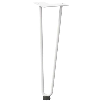 Hårnålsben för soffbord 4 st vita 42 cm massivt stål