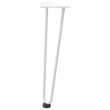 Hårnålsben för soffbord 4 st vita 42 cm massivt stål